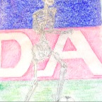 Grade 08 - Anatomy - Skeleton Self-Portrait